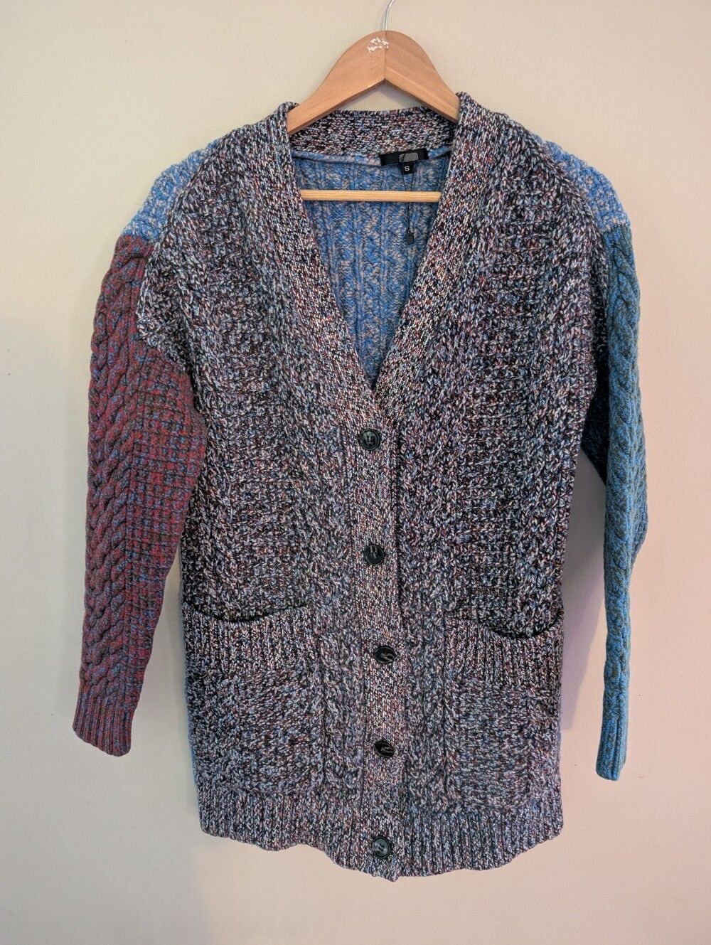 Jil Sander Wool Multicolor Knit Long Cardigan Size S